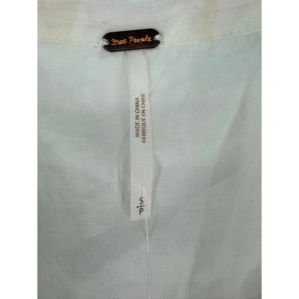 Free People Run With Me Plaid Mini Dress Ivory S NWT Boho - Picture 9 of 16